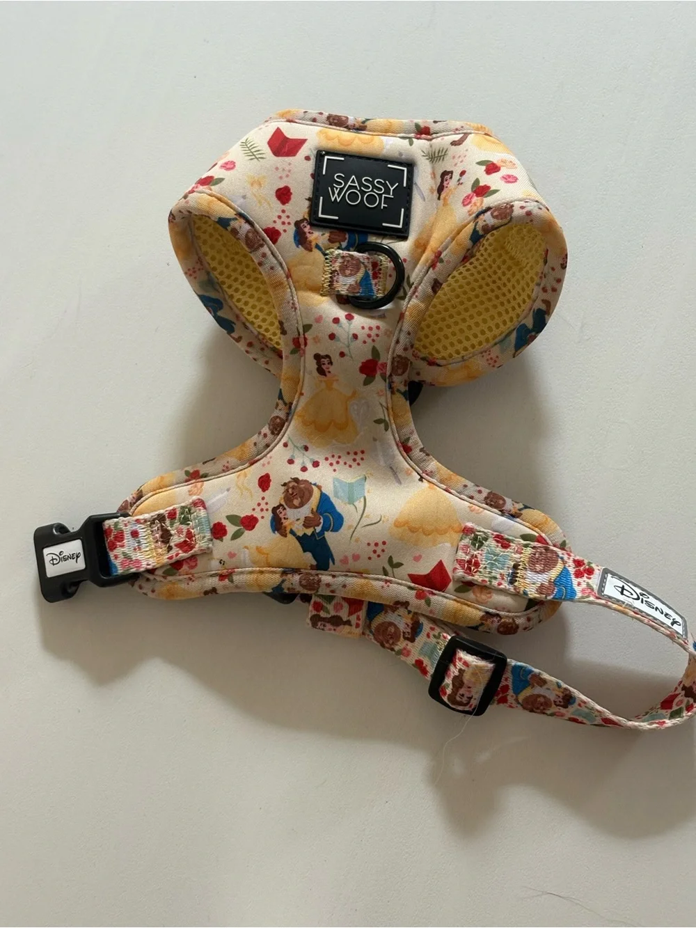 Disney Belle & Beast Floral Print Harness in Cream, Yellow, Blue